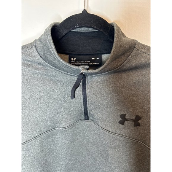 Under armor grey quarter zip men's long sleeve size medium - Picture 2 of 3